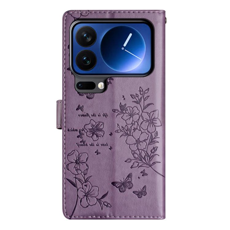 For Xiaomi 17 Pro Max Butterflies and Flowers Leather Phone Case
