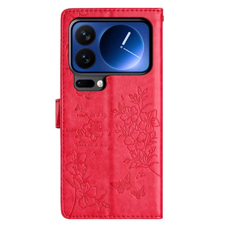 For Xiaomi 17 Pro Butterflies and Flowers Leather Phone Case