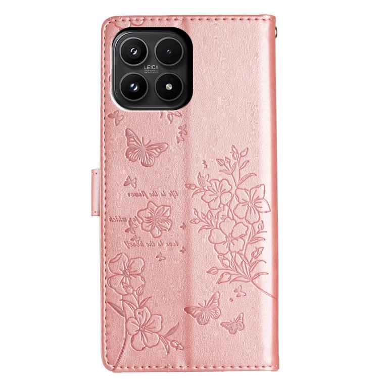 For Xiaomi 17 Butterflies and Flowers Leather Phone Case