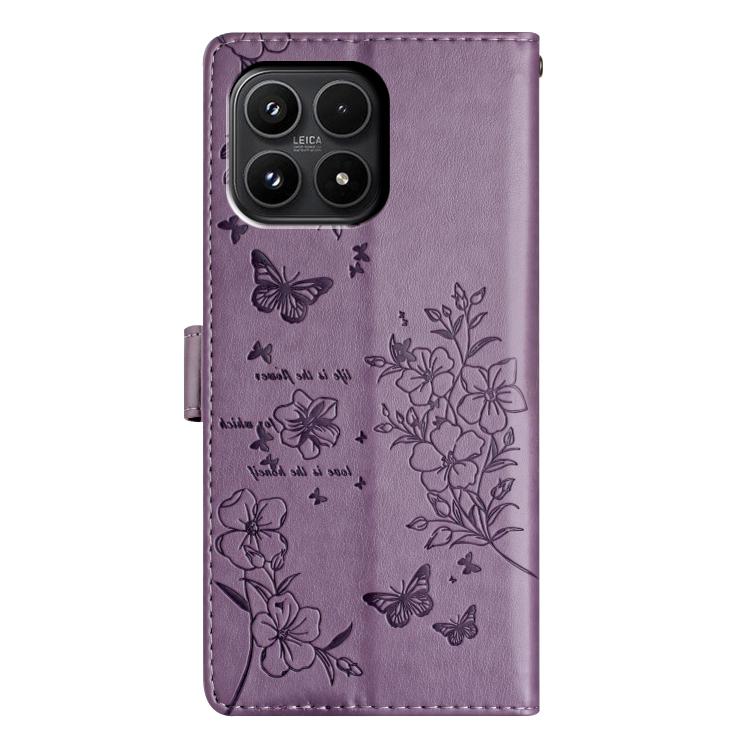 For Xiaomi 17 Butterflies and Flowers Leather Phone Case