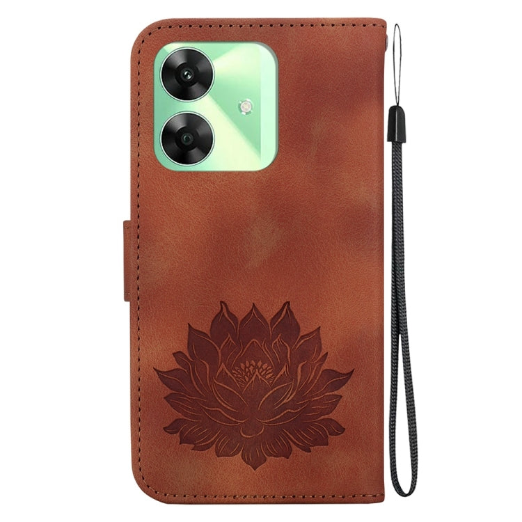 For Realme C61 / C63 / Note 60 Lotus Embossed Leather Phone Case