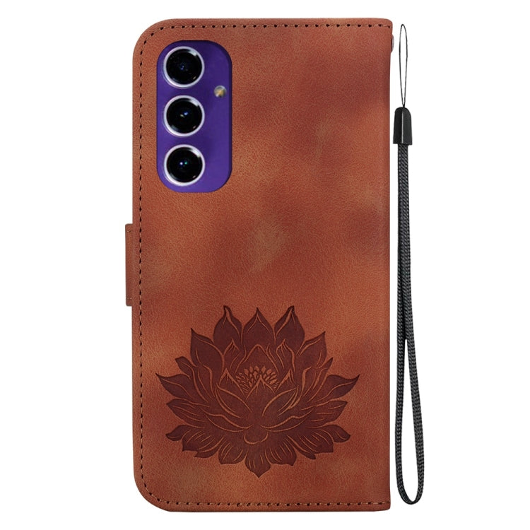 For Samsung Galaxy S24 FE 5G Lotus Embossed Leather Phone Case