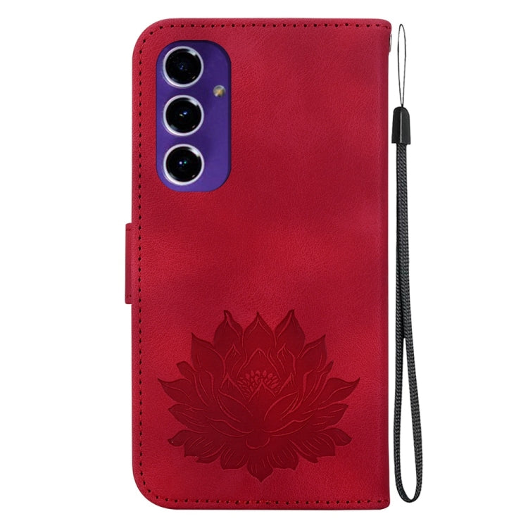For Samsung Galaxy S24 FE 5G Lotus Embossed Leather Phone Case
