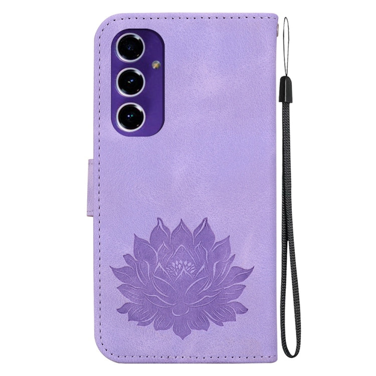 For Samsung Galaxy S24 FE 5G Lotus Embossed Leather Phone Case