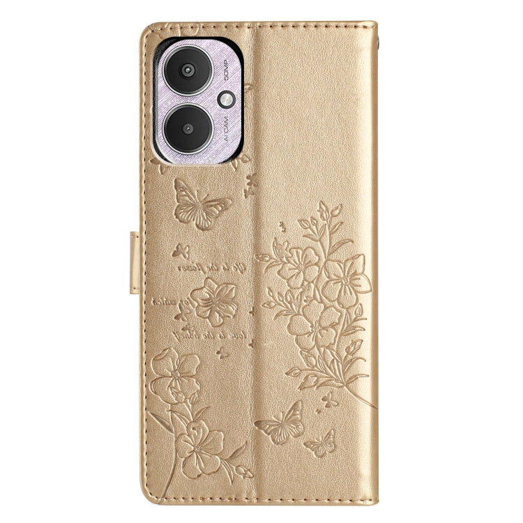 For Redmi 13C 4G Butterflies and Flowers Leather Phone Case
