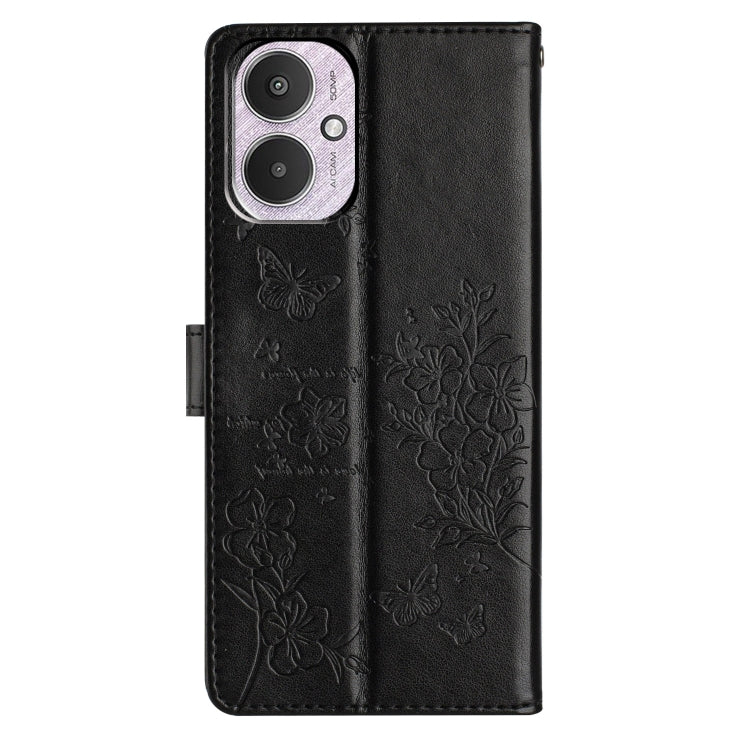 For Redmi 13C 4G Butterflies and Flowers Leather Phone Case