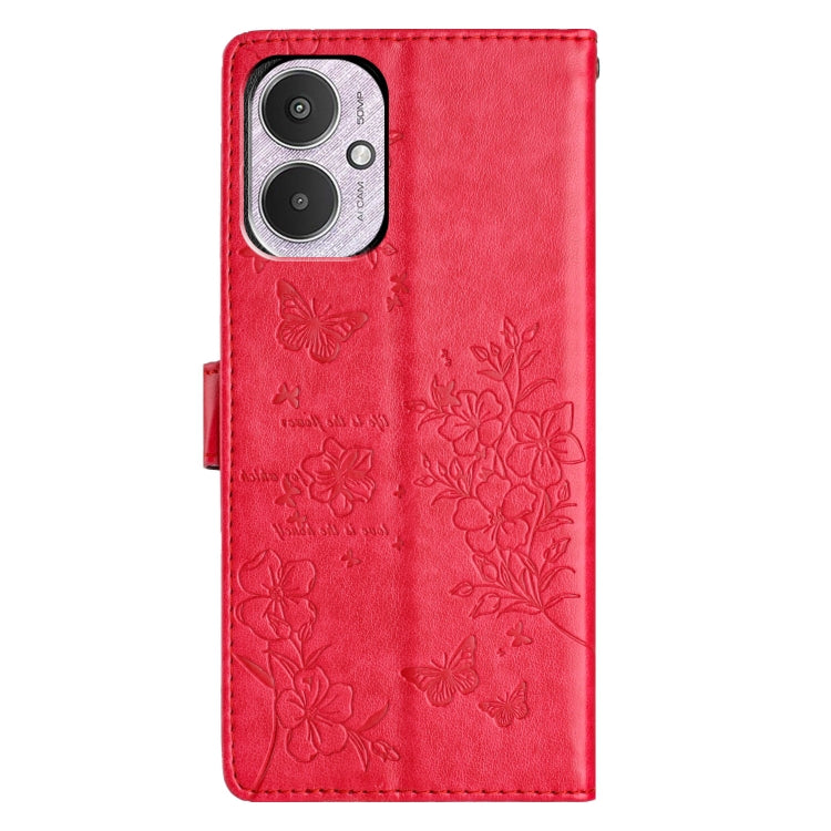 For Redmi 13C 4G Butterflies and Flowers Leather Phone Case