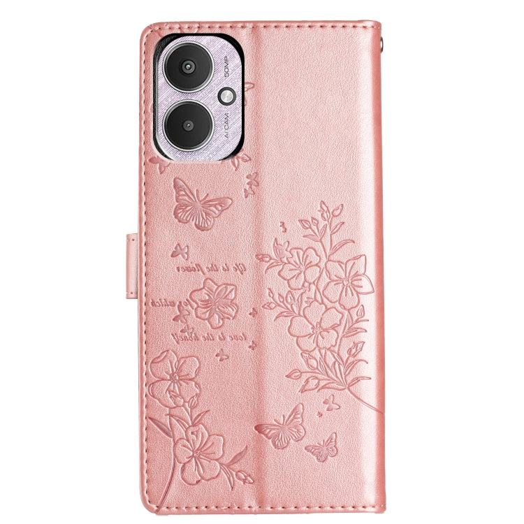 For Redmi 13C 4G Butterflies and Flowers Leather Phone Case