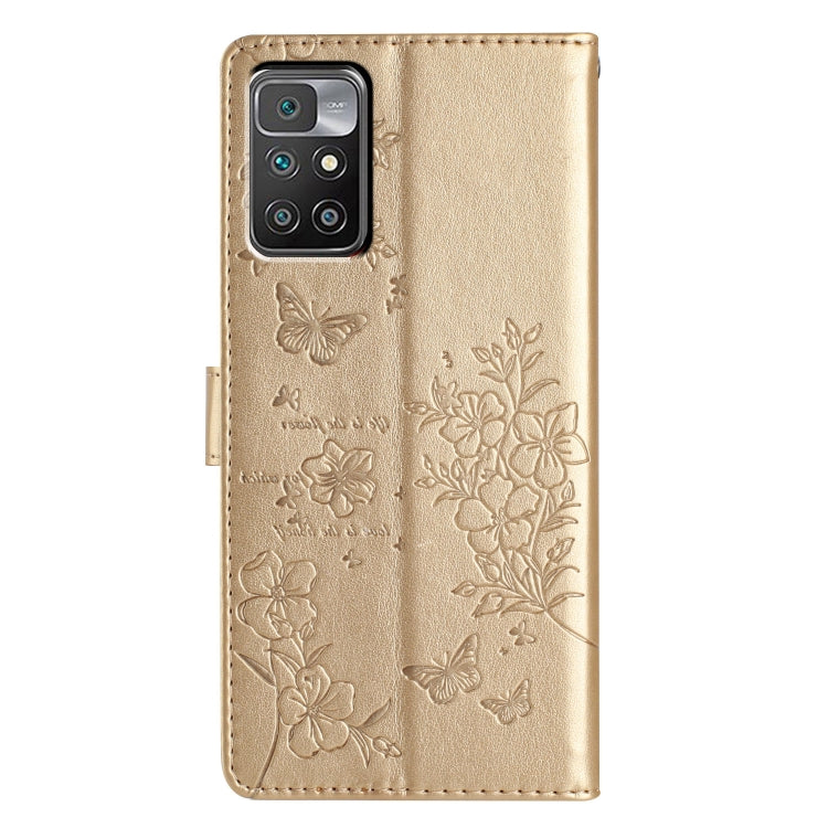 For Redmi 10 2022 Butterflies and Flowers Leather Phone Case