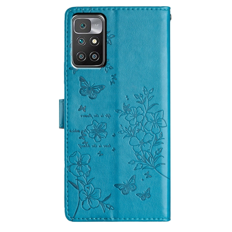 For Redmi 10 2022 Butterflies and Flowers Leather Phone Case