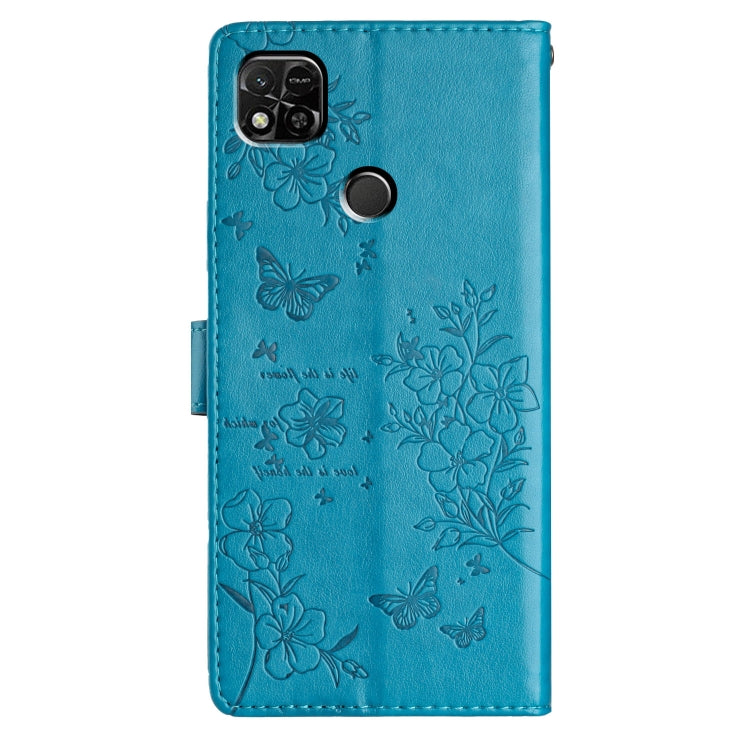 For Redmi 10A Butterflies and Flowers Leather Phone Case