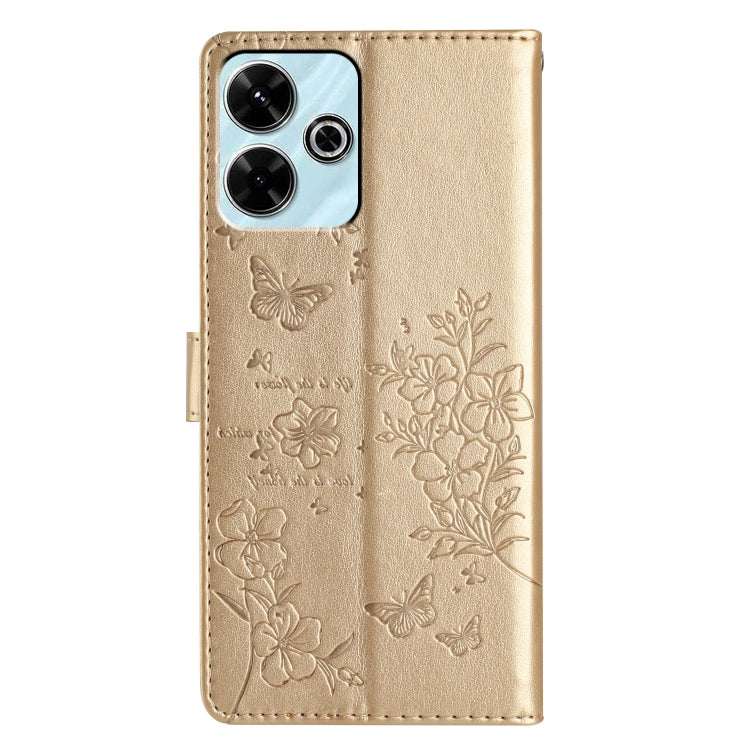 For Redmi 13 4G Butterflies and Flowers Leather Phone Case