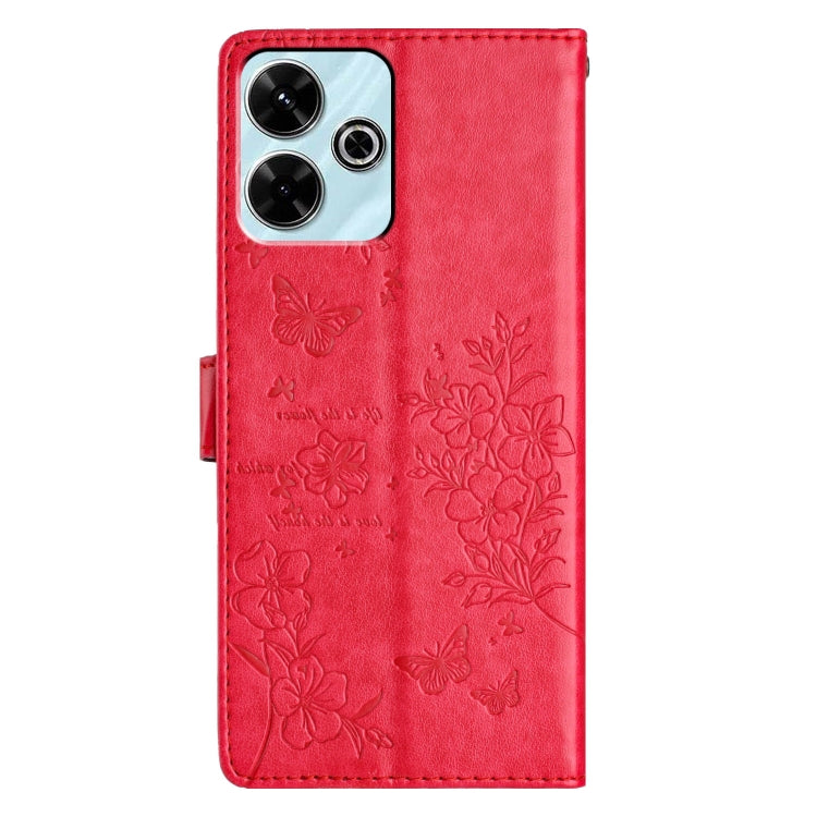 For Redmi 13 4G Butterflies and Flowers Leather Phone Case