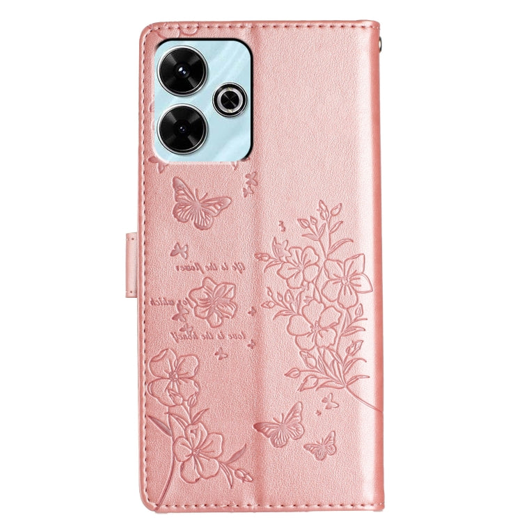 For Redmi 13 4G Butterflies and Flowers Leather Phone Case