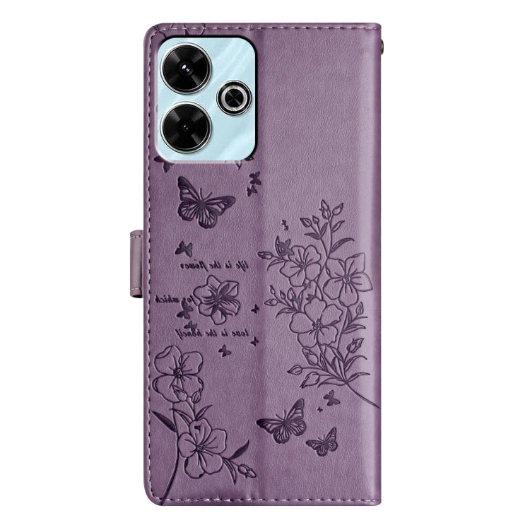 For Redmi 13 4G Butterflies and Flowers Leather Phone Case