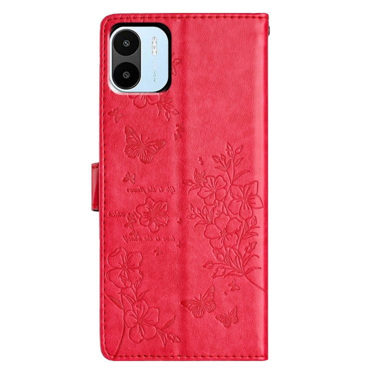 For Redmi A1 Butterflies and Flowers Leather Phone Case