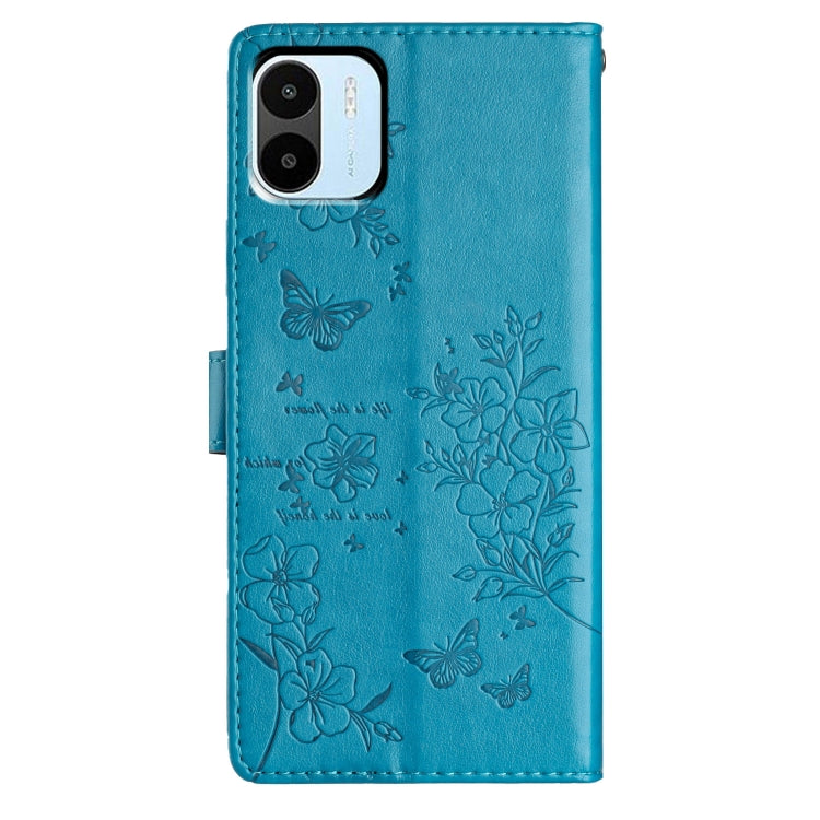 For Redmi A1 Butterflies and Flowers Leather Phone Case
