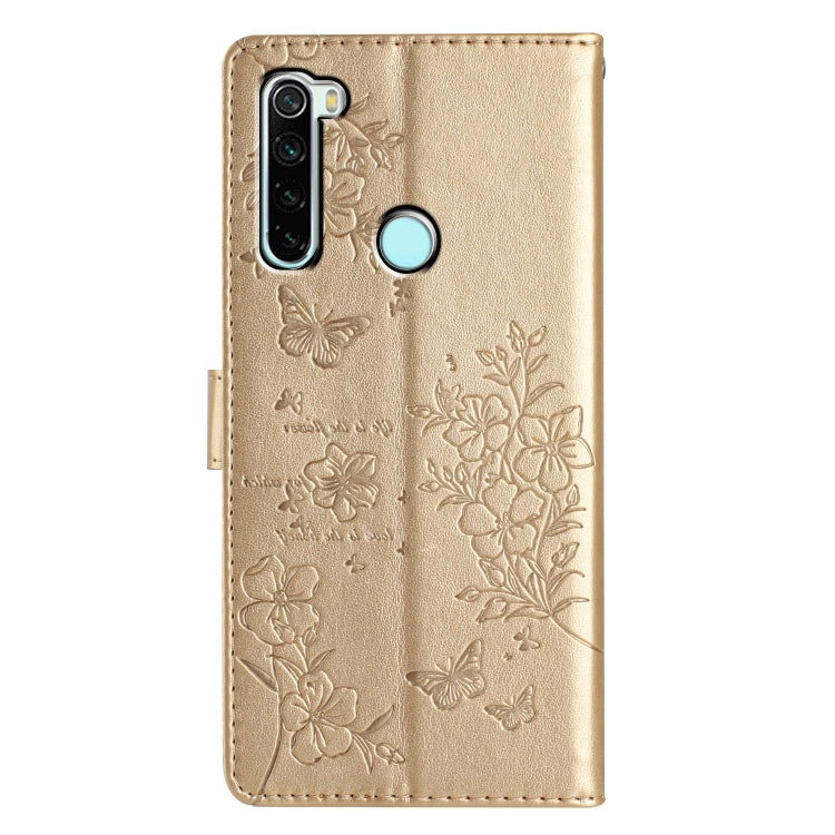 For Redmi Note 8T Butterflies and Flowers Leather Phone Case
