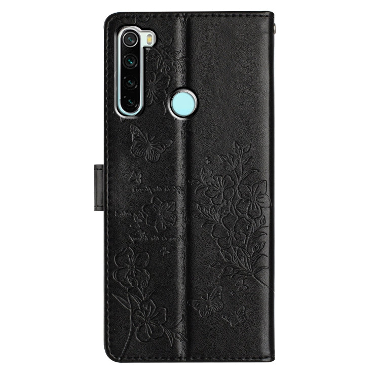 For Redmi Note 8T Butterflies and Flowers Leather Phone Case