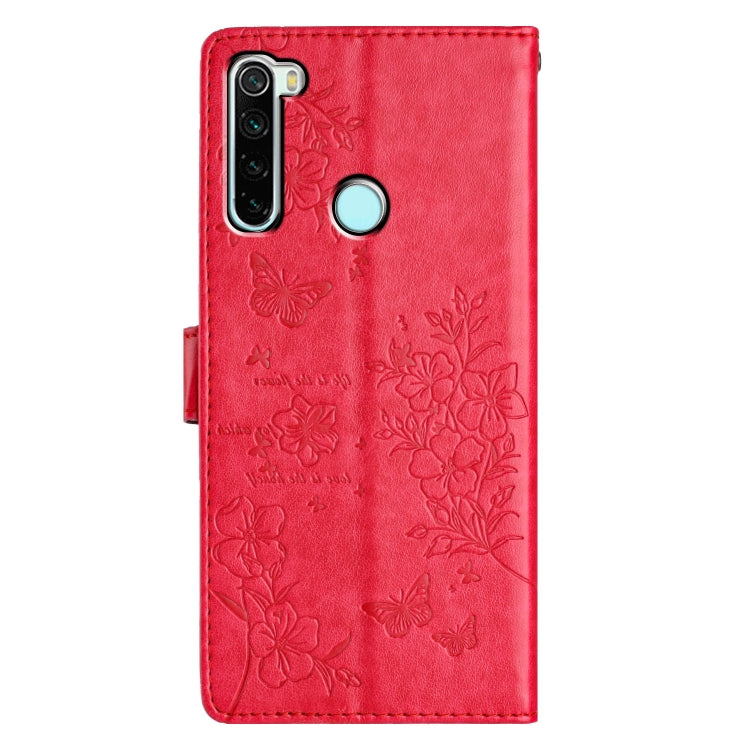 For Redmi Note 8T Butterflies and Flowers Leather Phone Case