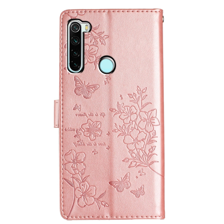 For Redmi Note 8T Butterflies and Flowers Leather Phone Case