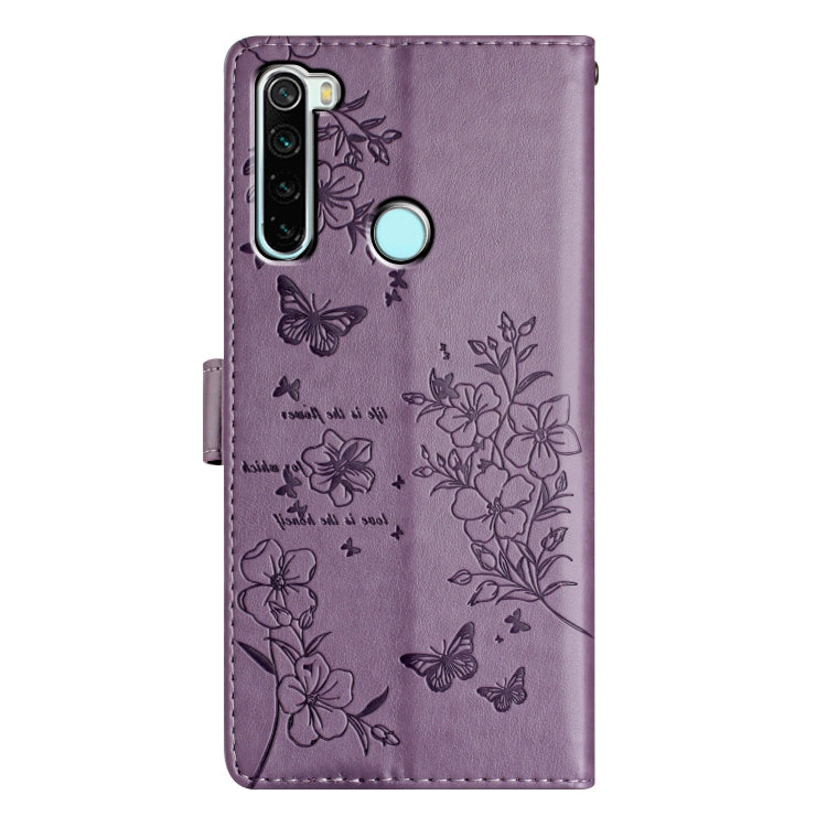 For Redmi Note 8T Butterflies and Flowers Leather Phone Case