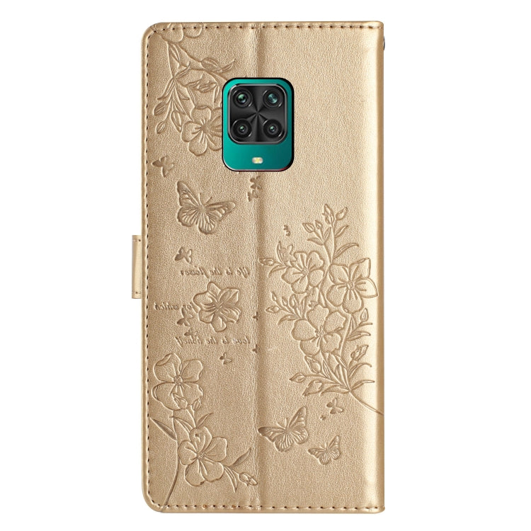For Redmi Note 9 Pro Butterflies and Flowers Leather Phone Case