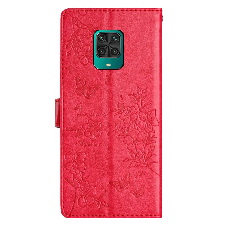 For Redmi Note 9 Pro Butterflies and Flowers Leather Phone Case