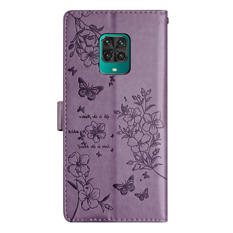 For Redmi Note 9 Pro Butterflies and Flowers Leather Phone Case