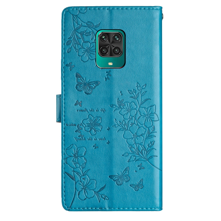 For Redmi Note 9 Pro Butterflies and Flowers Leather Phone Case