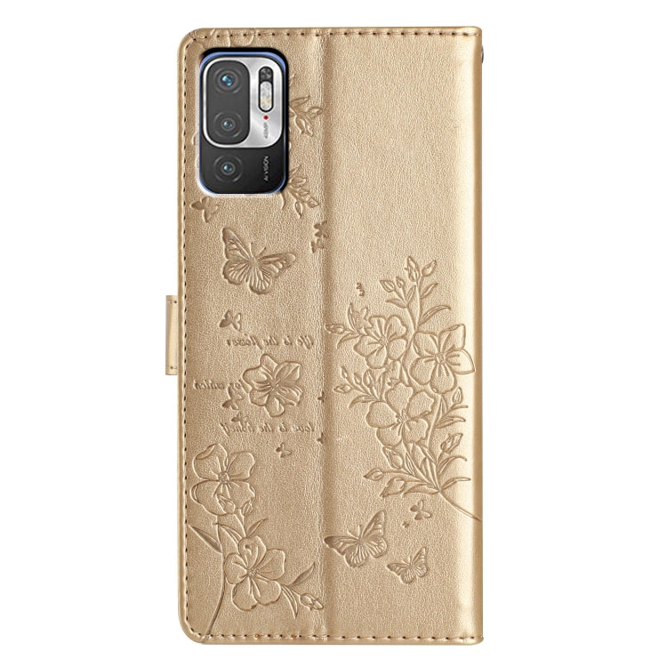 For Redmi Note 10 5G Butterflies and Flowers Leather Phone Case