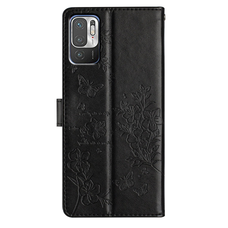 For Redmi Note 10 5G Butterflies and Flowers Leather Phone Case