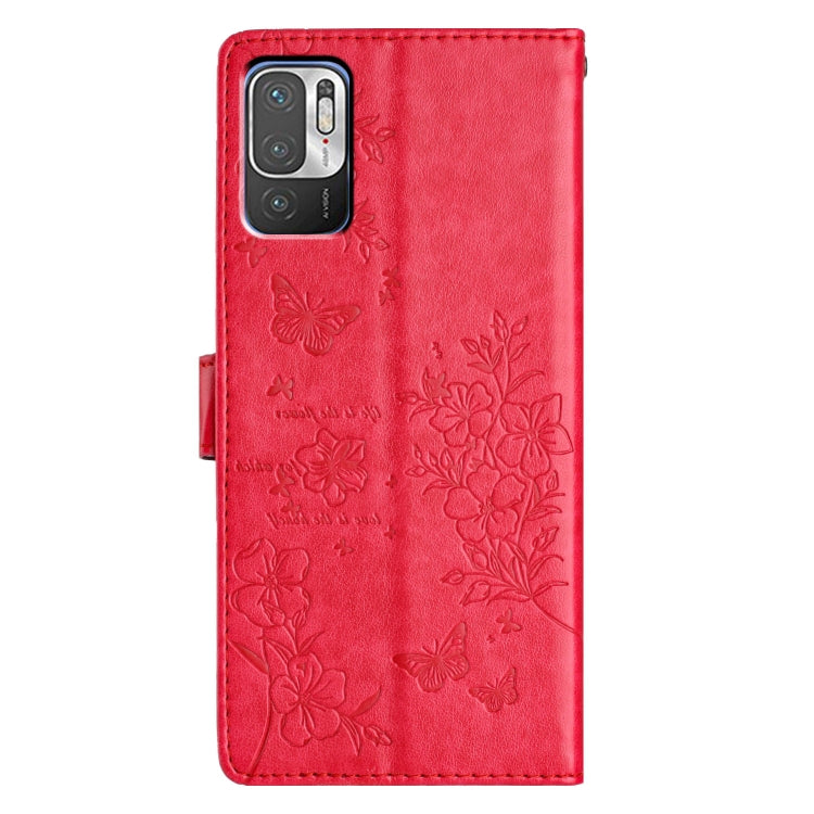 For Redmi Note 10 5G Butterflies and Flowers Leather Phone Case