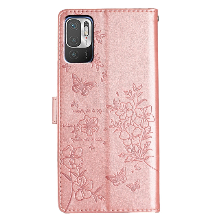 For Redmi Note 10 5G Butterflies and Flowers Leather Phone Case