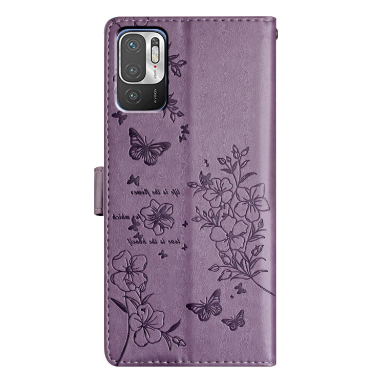 For Redmi Note 10 5G Butterflies and Flowers Leather Phone Case