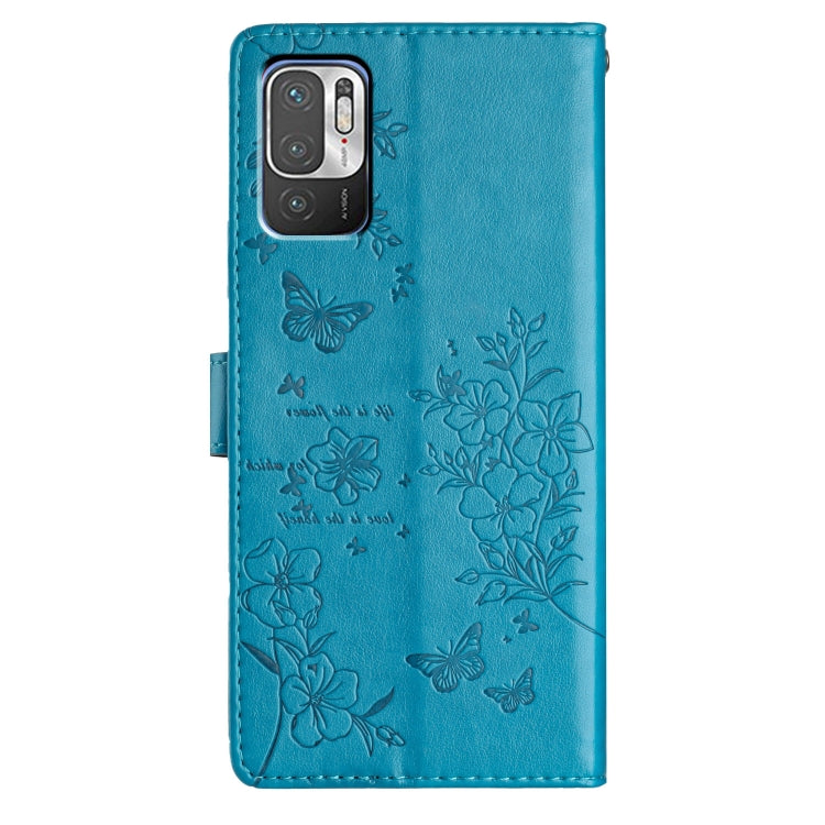 For Redmi Note 10 5G Butterflies and Flowers Leather Phone Case