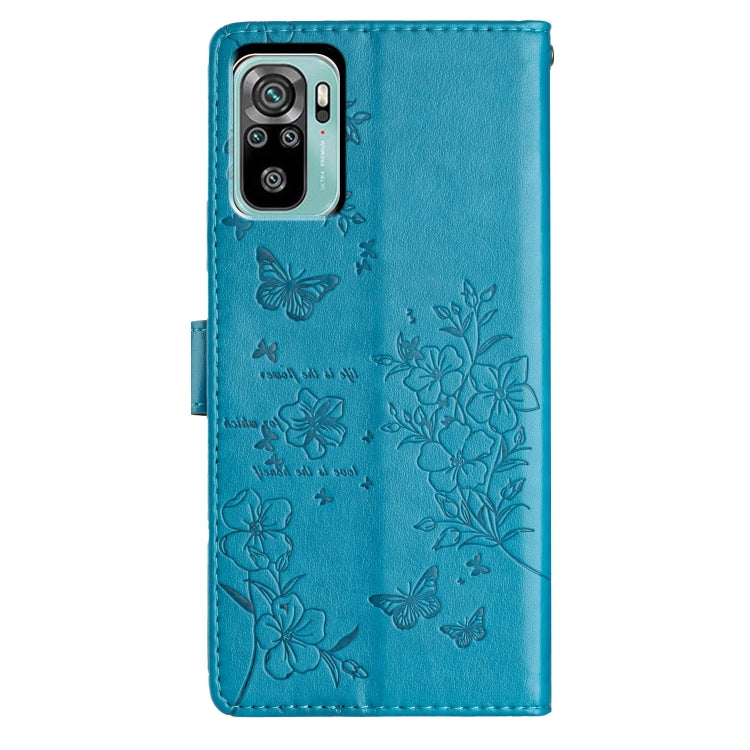 For Redmi Note 10 4G Butterflies and Flowers Leather Phone Case