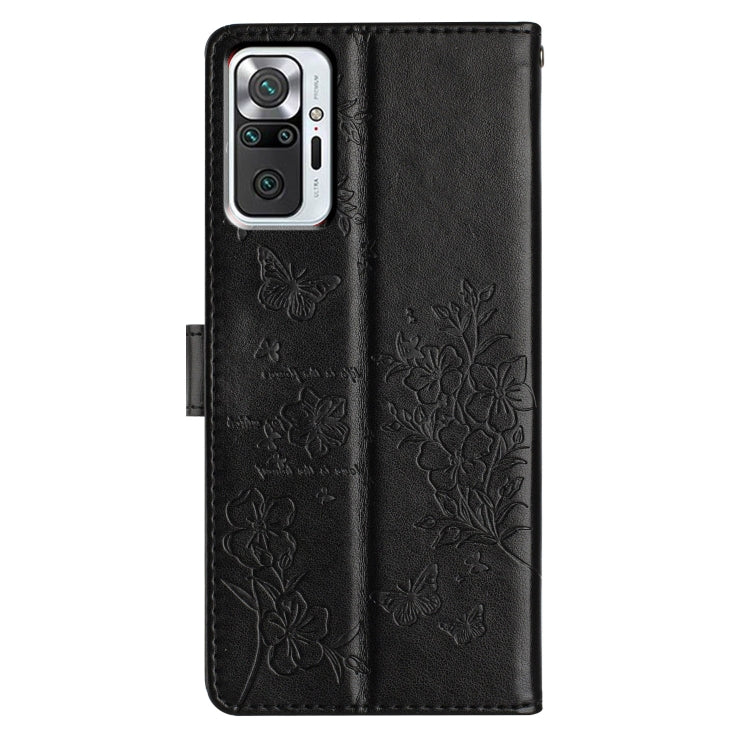 For Redmi Note 10 Pro Butterflies and Flowers Leather Phone Case