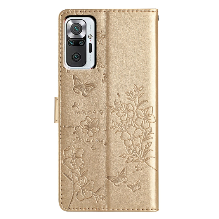 For Redmi Note 10 Pro Max Butterflies and Flowers Leather Phone Case