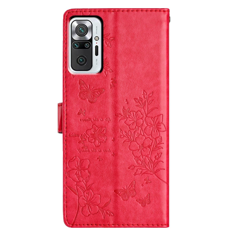 For Redmi Note 10 Pro Max Butterflies and Flowers Leather Phone Case