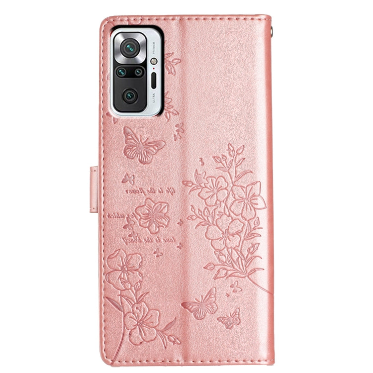 For Redmi Note 10 Pro Max Butterflies and Flowers Leather Phone Case