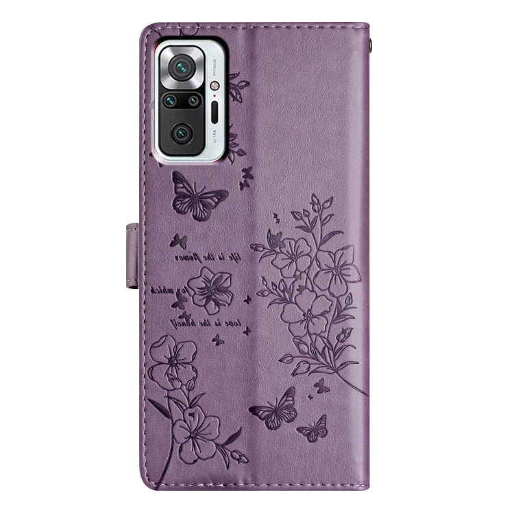 For Redmi Note 10 Pro Max Butterflies and Flowers Leather Phone Case