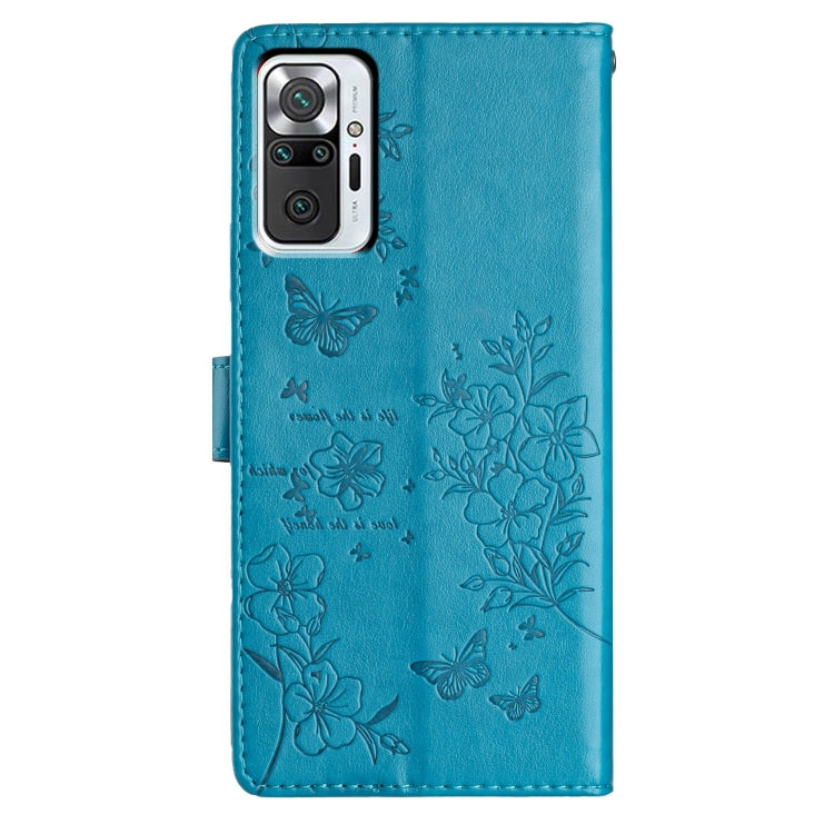 For Redmi Note 10 Pro Max Butterflies and Flowers Leather Phone Case