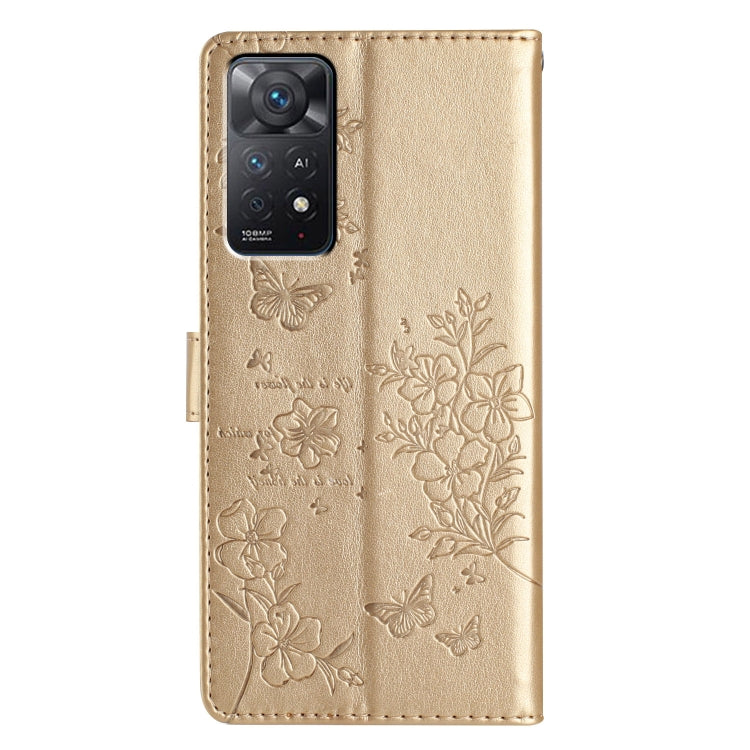 For Redmi Note 11 Pro 5G Global Butterflies and Flowers Leather Phone Case