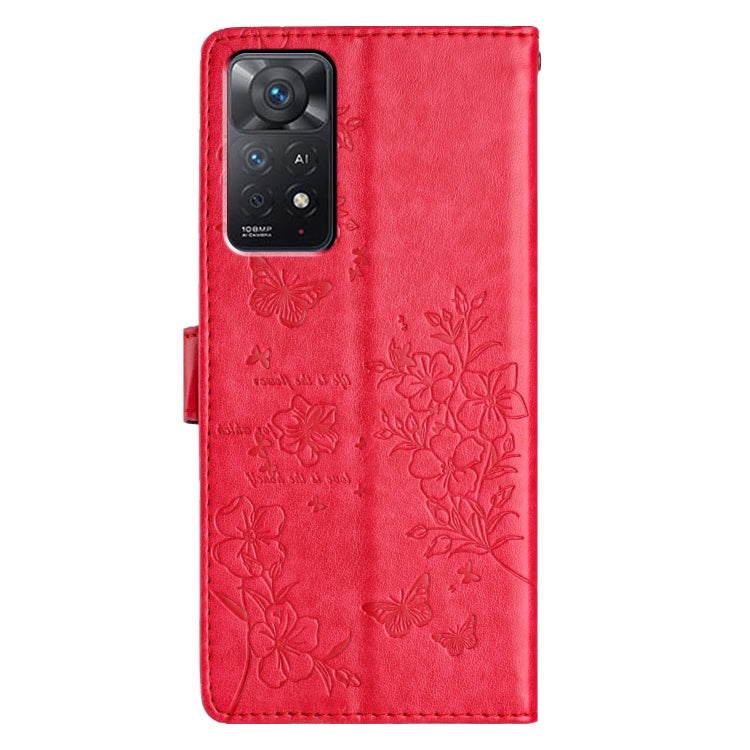 For Redmi Note 11 Pro 5G Global Butterflies and Flowers Leather Phone Case