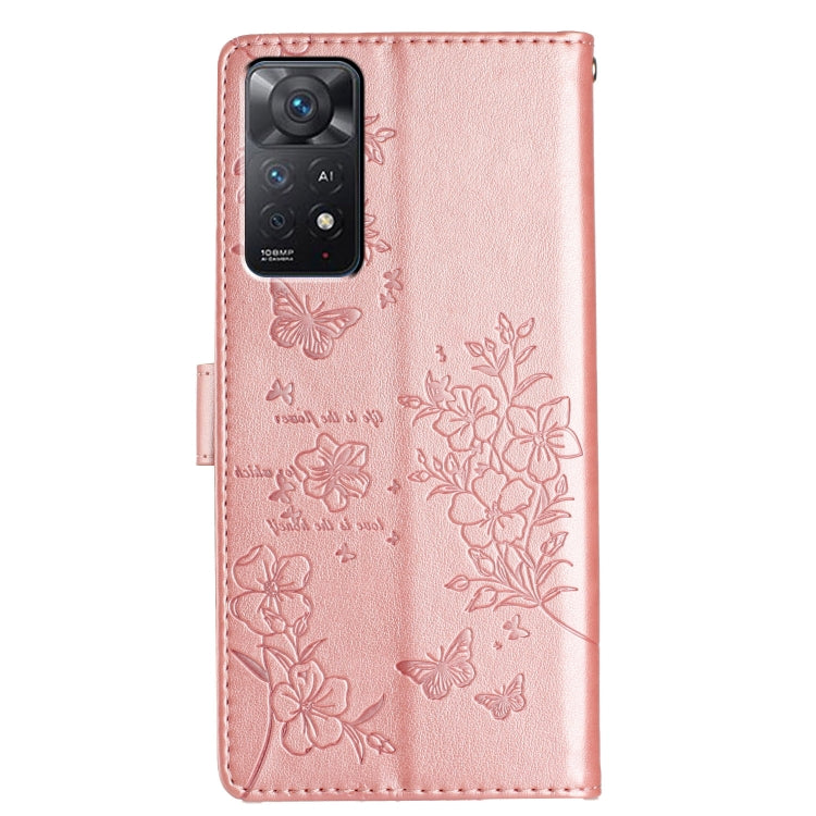 For Redmi Note 11 Pro 5G Global Butterflies and Flowers Leather Phone Case