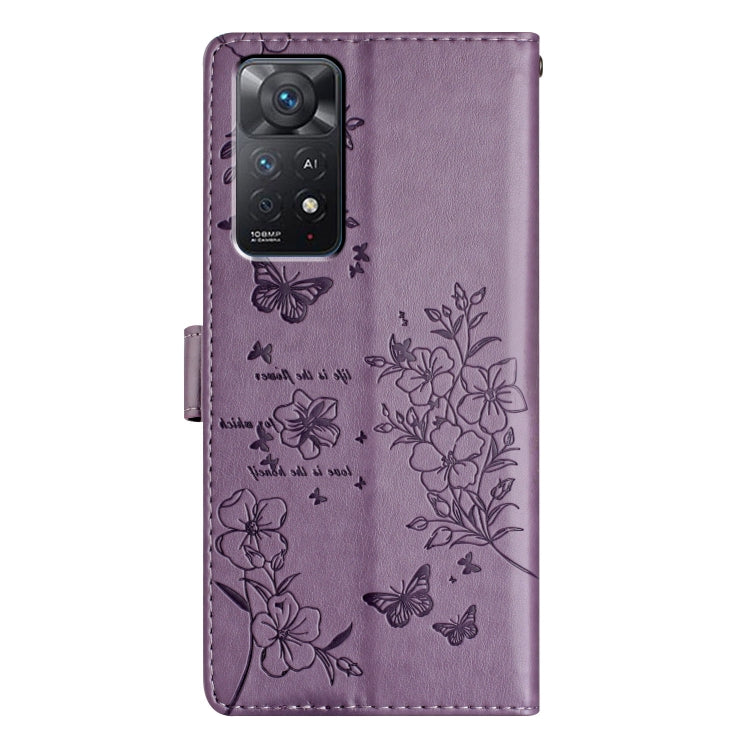 For Redmi Note 11 Pro 5G Global Butterflies and Flowers Leather Phone Case