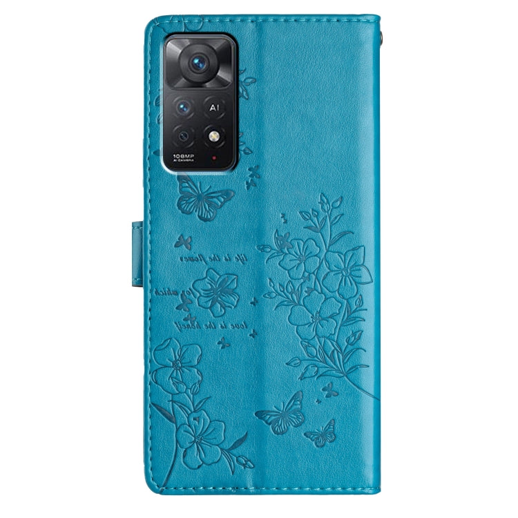 For Redmi Note 11 Pro 5G Global Butterflies and Flowers Leather Phone Case