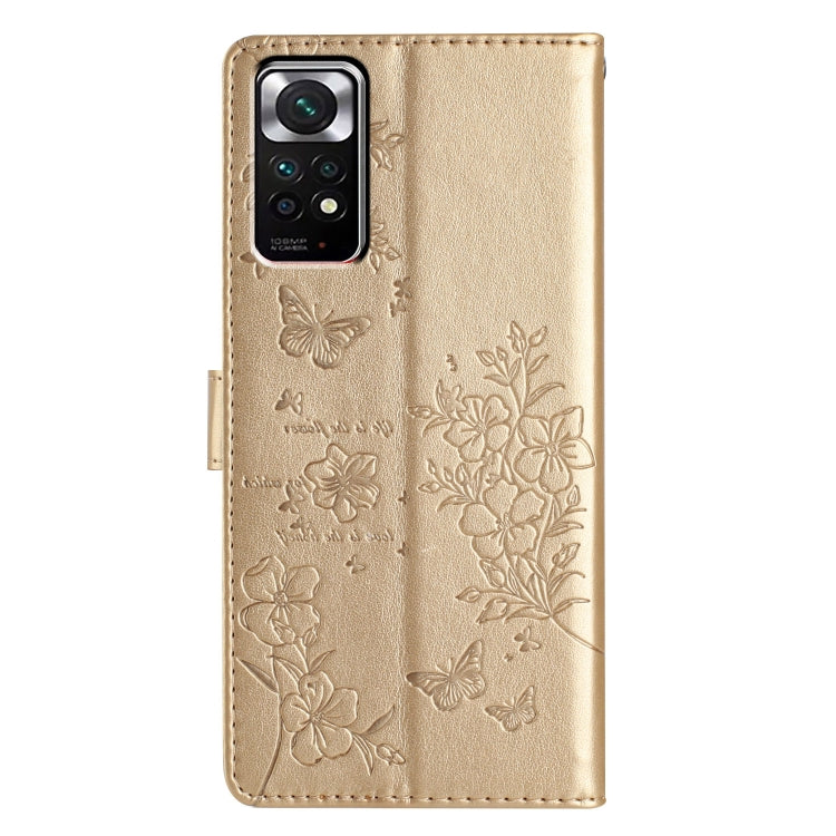 For Redmi Note 11S 4G Butterflies and Flowers Leather Phone Case
