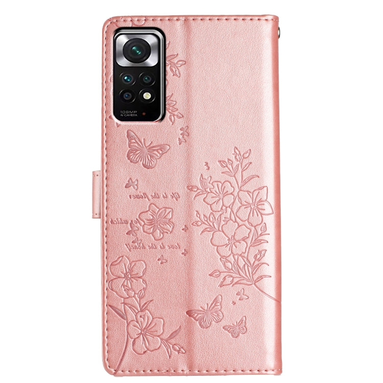For Redmi Note 11S 4G Butterflies and Flowers Leather Phone Case